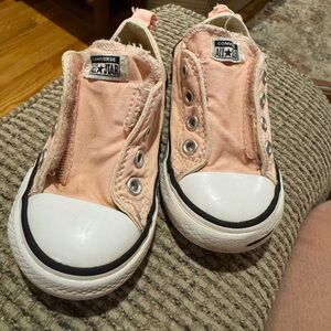 Light pink Velcro converse